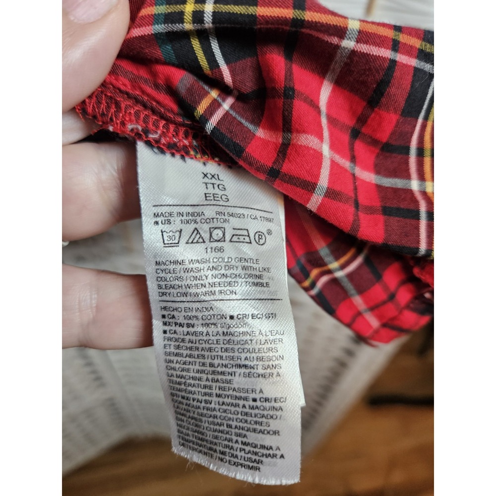 Old Navy Womens Red Plaid Top Sz 2xl Milkmaid Festive Holiday Christmas - Picture 11 of 14